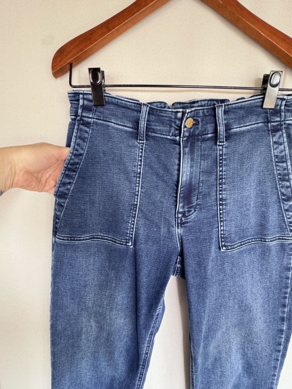 J. Crew Factory Utility Signature Med Blue Stretch+ Denim Jogger Jeans Size 30 - Picture 4 of 12
